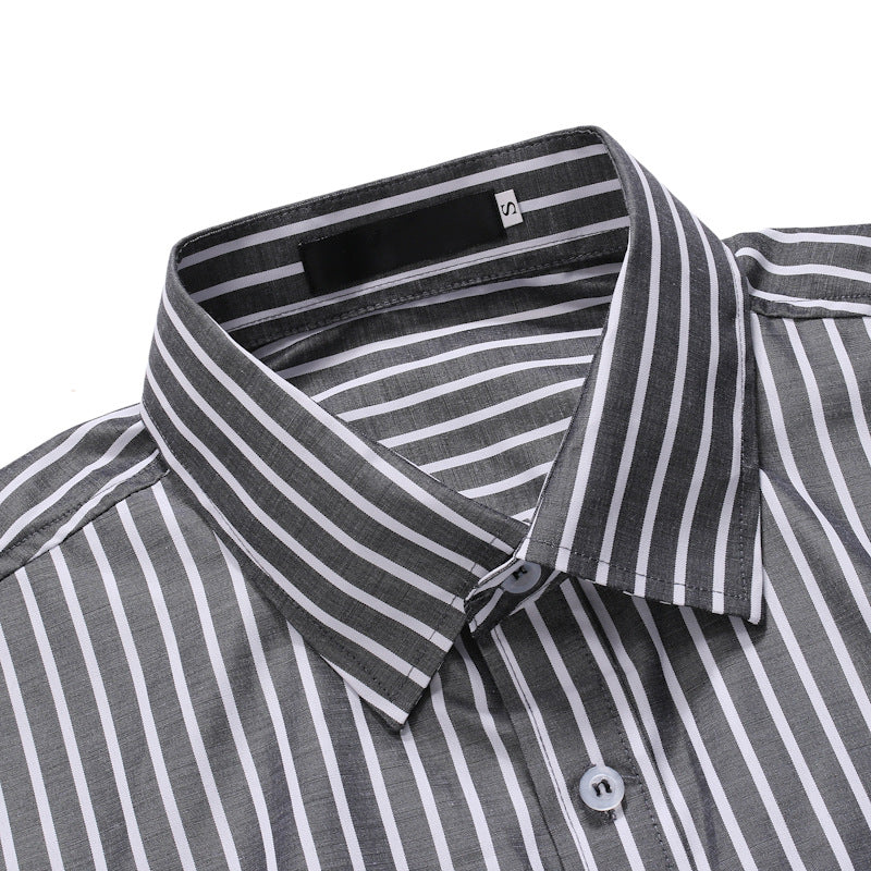 Men's Striped Business Casual Shirt - Long Sleeve Dress Shirt