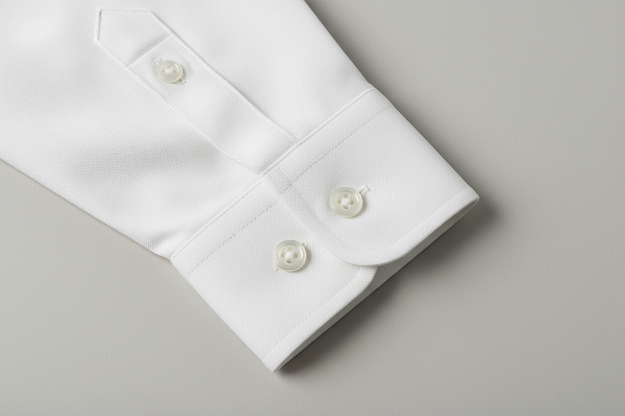White shirt cuff detail - tailored fit
