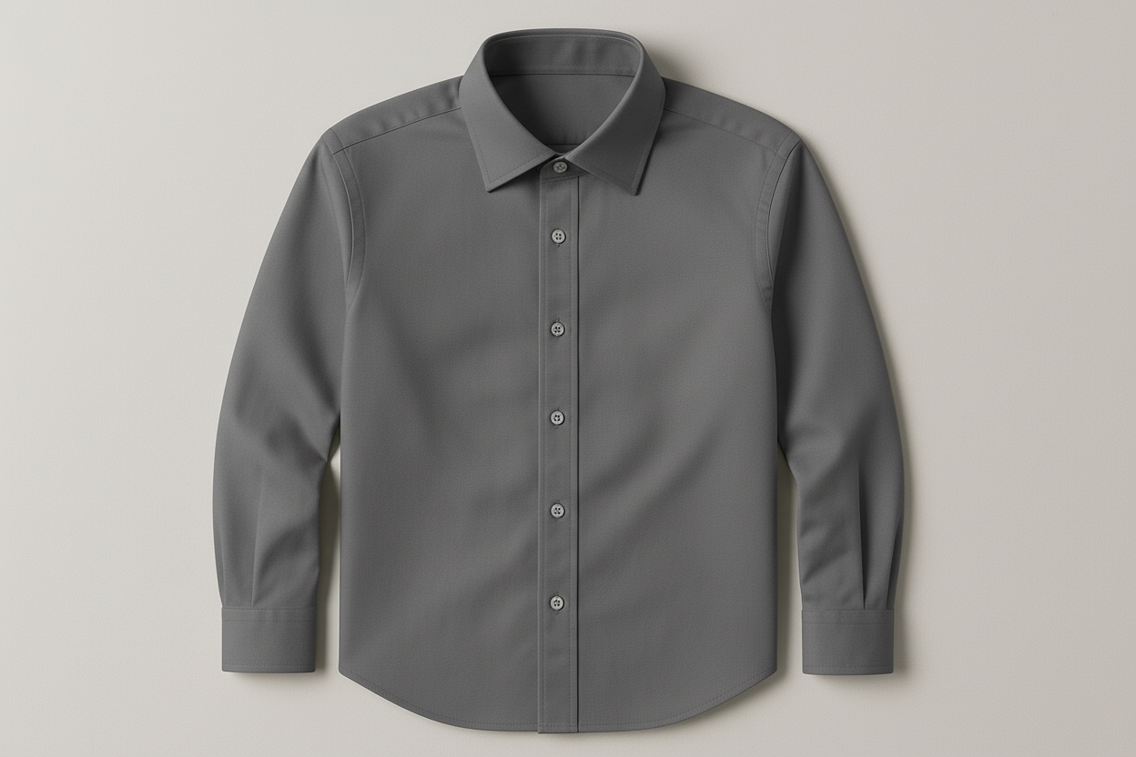 Men's grey long sleeve dress shirt - professional business attire