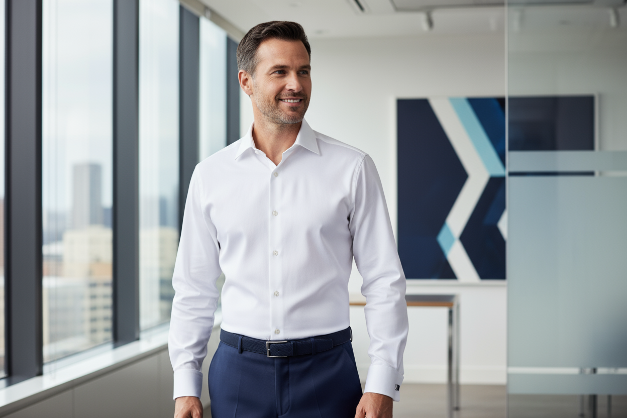 男士商务衬衫营销横幅