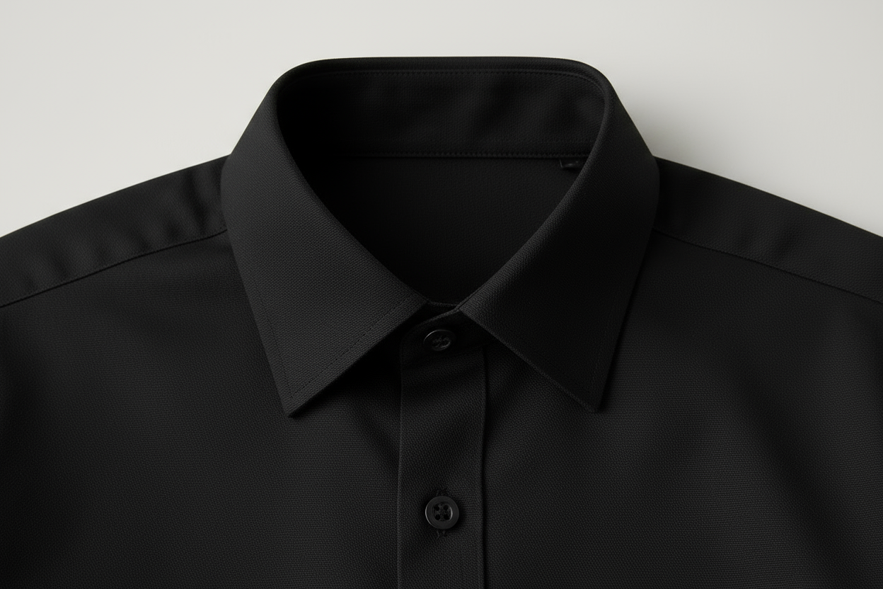 Black shirt cuff detail - tailored fit