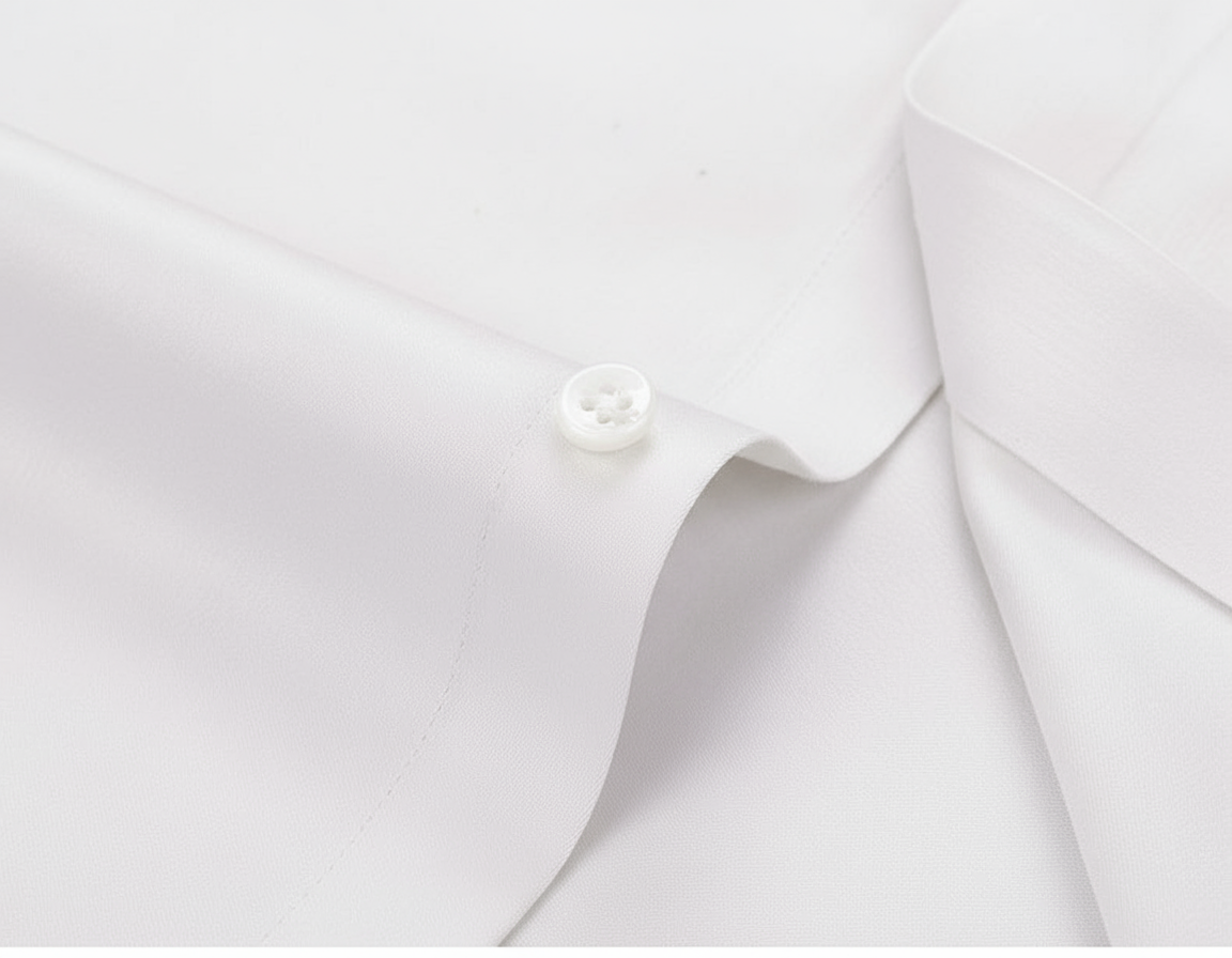 White dress shirt fabric detail - superior stitching