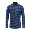 Men's Long Sleeve Plaid Shirt - Double Pocket Casual Button-Up Cardigan