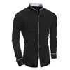 Men's Mandarin Collar Casual Shirt - Slim Fit Long Sleeve