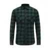 Men's Long Sleeve Plaid Shirt - Double Pocket Casual Button-Up Cardigan