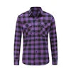 Men's Long Sleeve Plaid Shirt - Double Pocket Casual Button-Up Cardigan