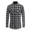Men's Long Sleeve Plaid Shirt - Double Pocket Casual Button-Up Cardigan