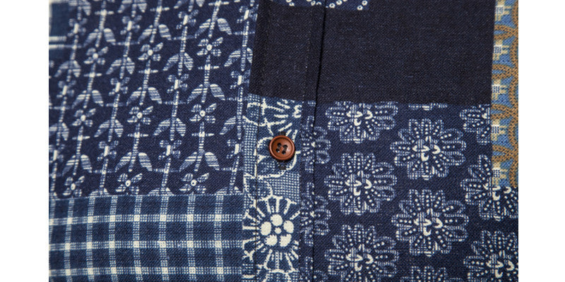 Men's Ethnic Print Shirt - Slim Fit Long Sleeve Casual Plus Size