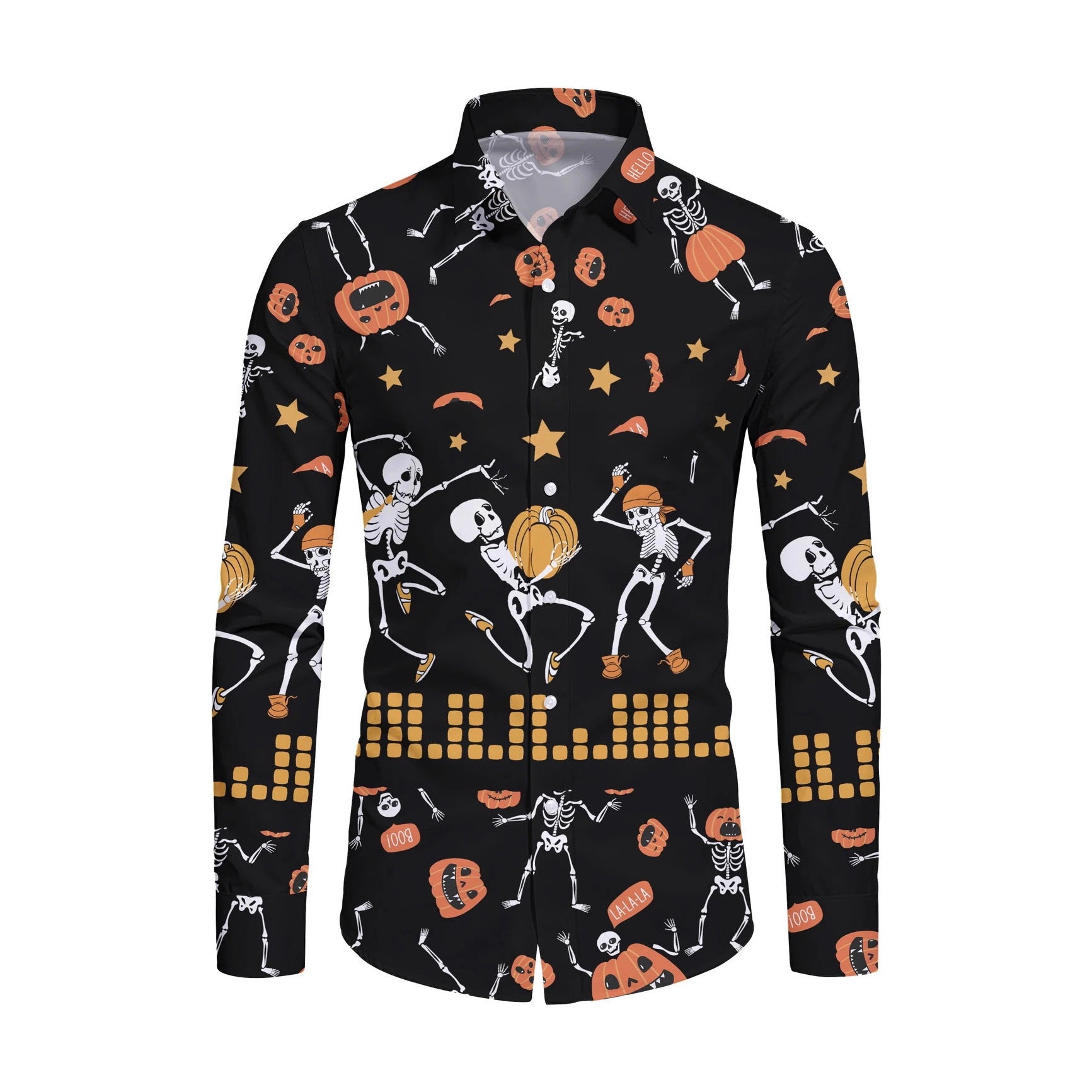 Men's Casual Lapel Collar Shirt - Long Sleeve Resort Style Shirt