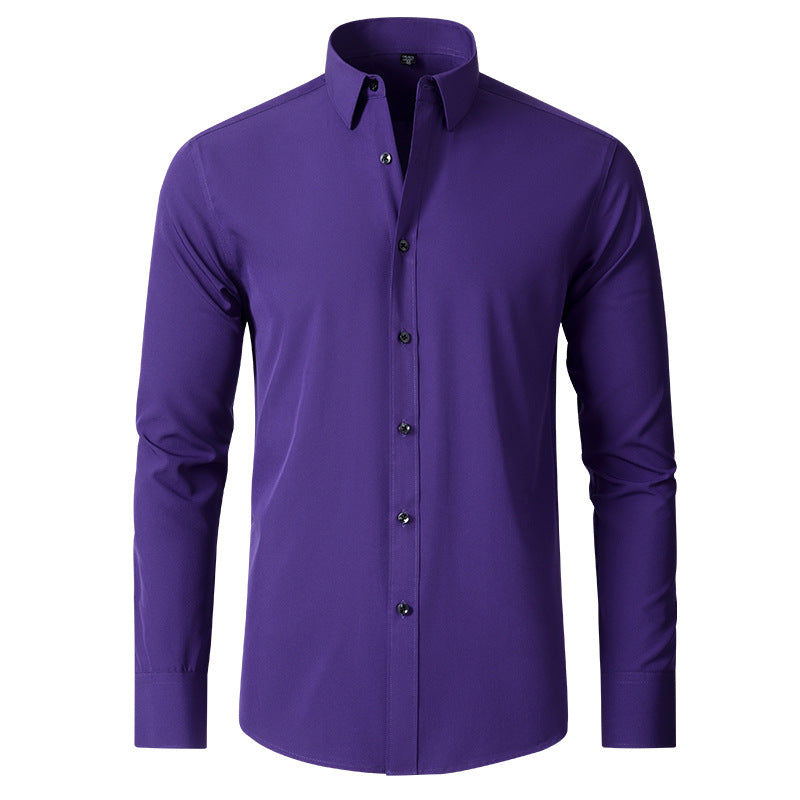 Men's Stretch Dress Shirt - Iron-Free Anti-Wrinkle Long Sleeve
