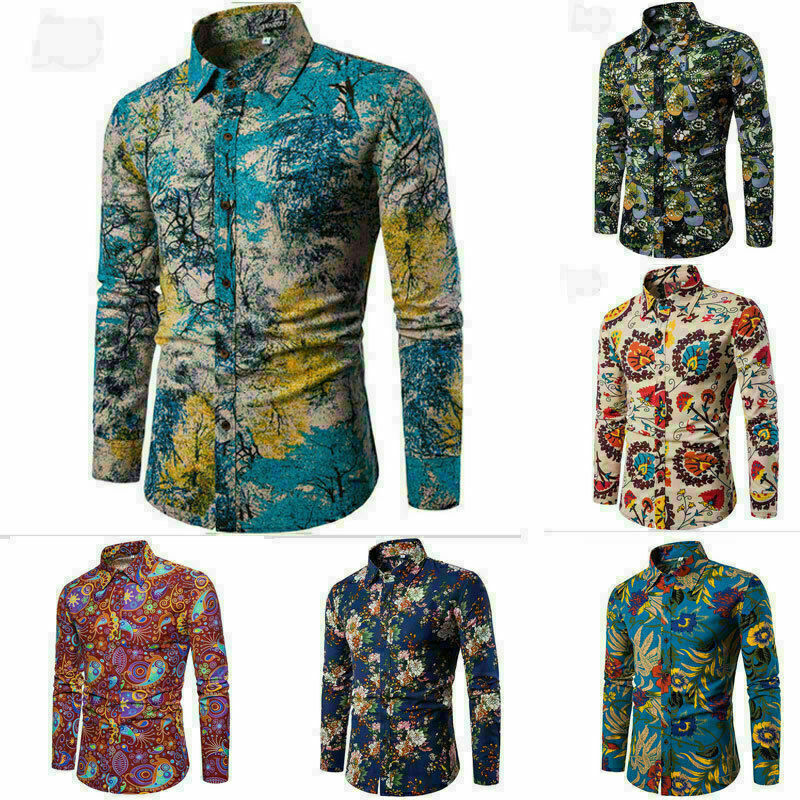 Men's 3D Digital Print Shirt - Casual Long Sleeve Fashion Shirt