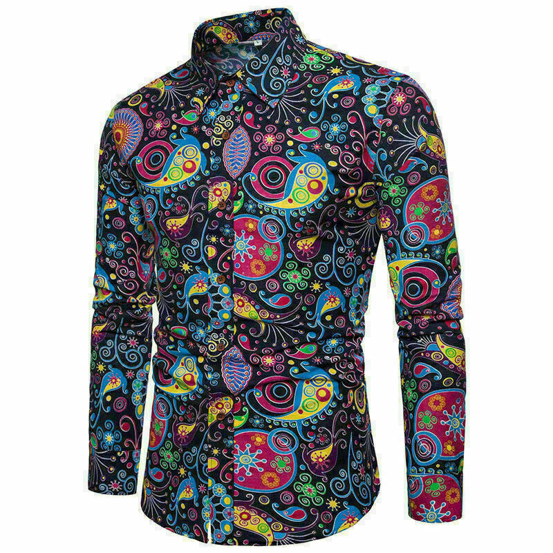 Men's 3D Digital Print Shirt - Casual Long Sleeve Fashion Shirt