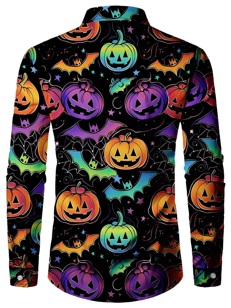 Men's Casual Lapel Collar Shirt - Long Sleeve Resort Style Shirt