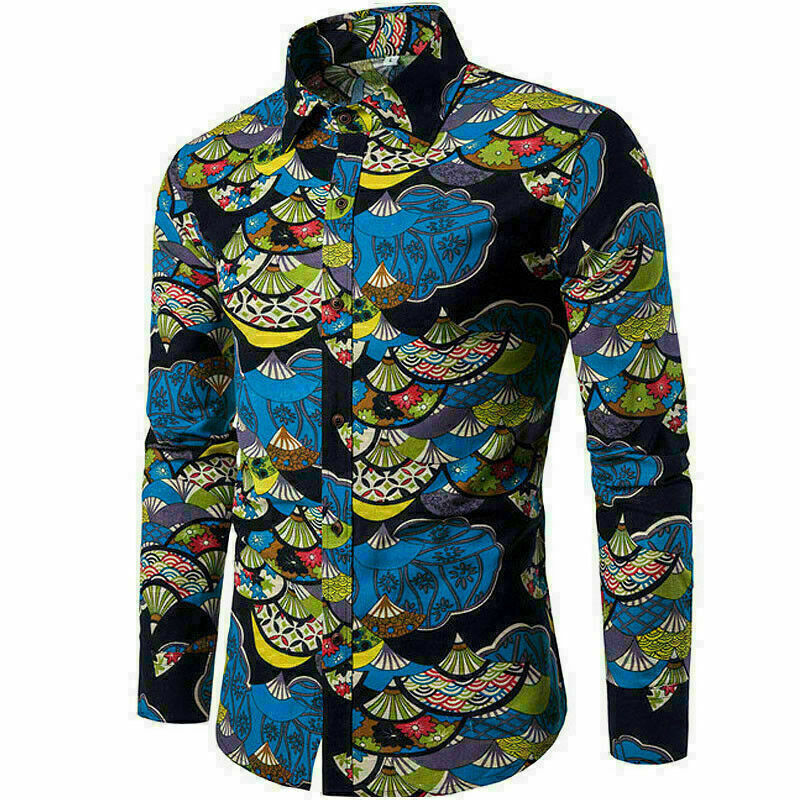 Men's 3D Digital Print Shirt - Casual Long Sleeve Fashion Shirt