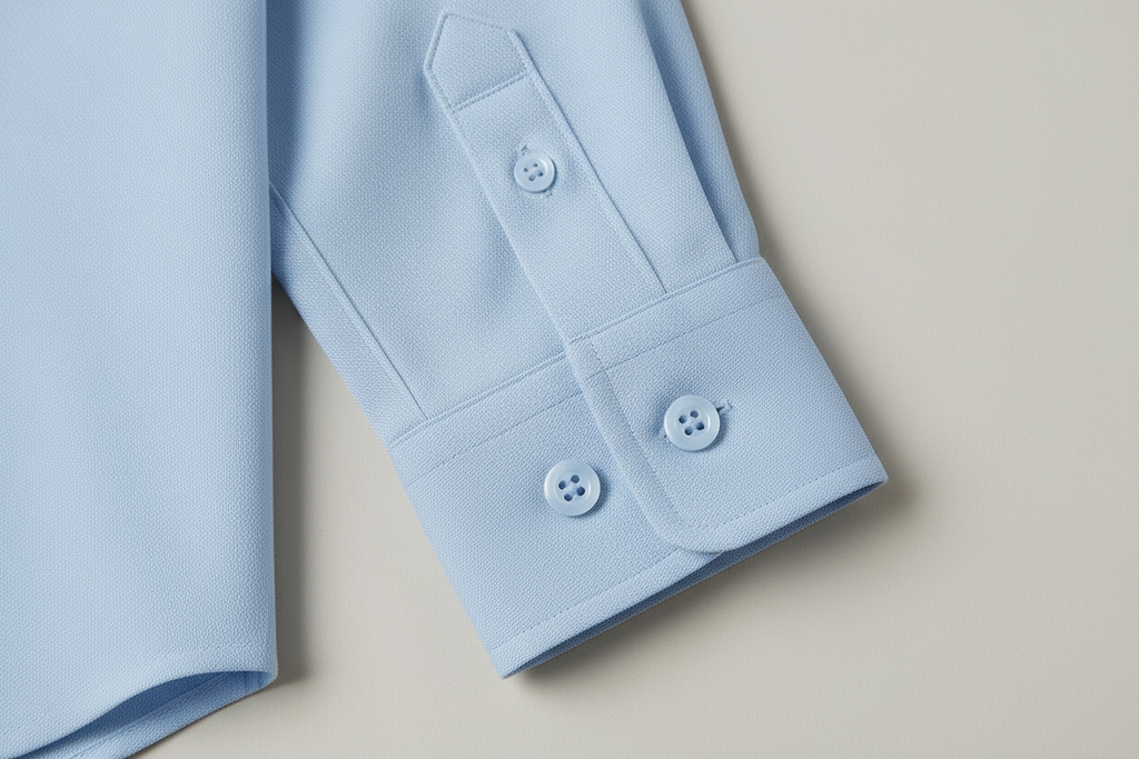 Light blue shirt cuff detail - tailored fit
