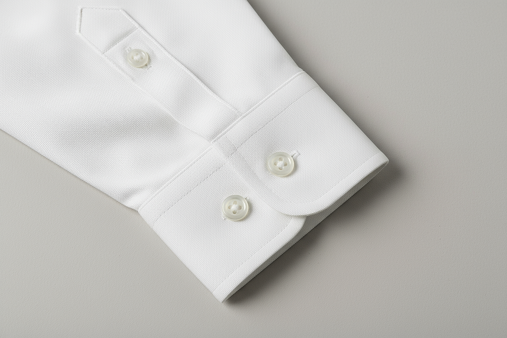 White shirt cuff detail - tailored fit
