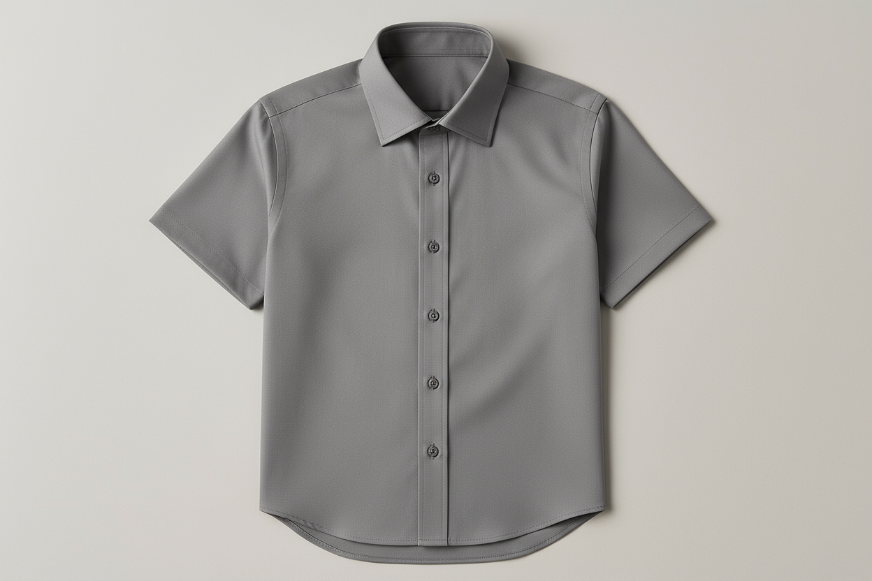 Men's grey short sleeve dress shirt - business casual style