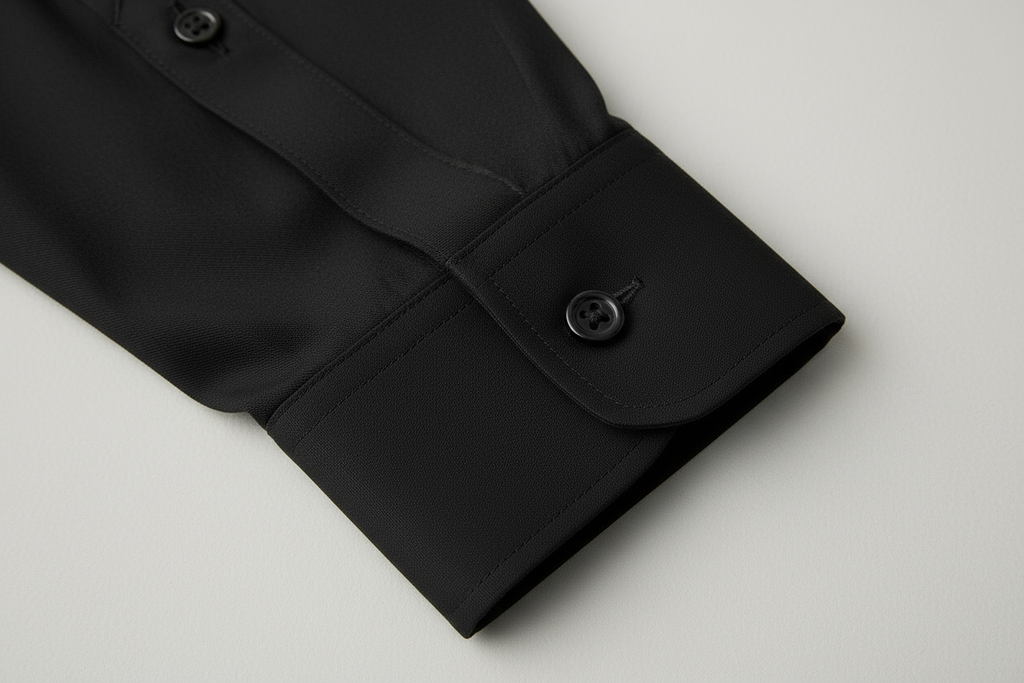 Black shirt cuff detail - tailored fit