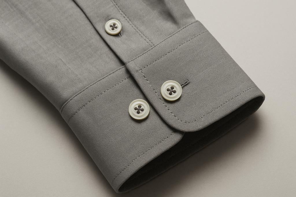 Grey shirt cuff detail - tailored fit