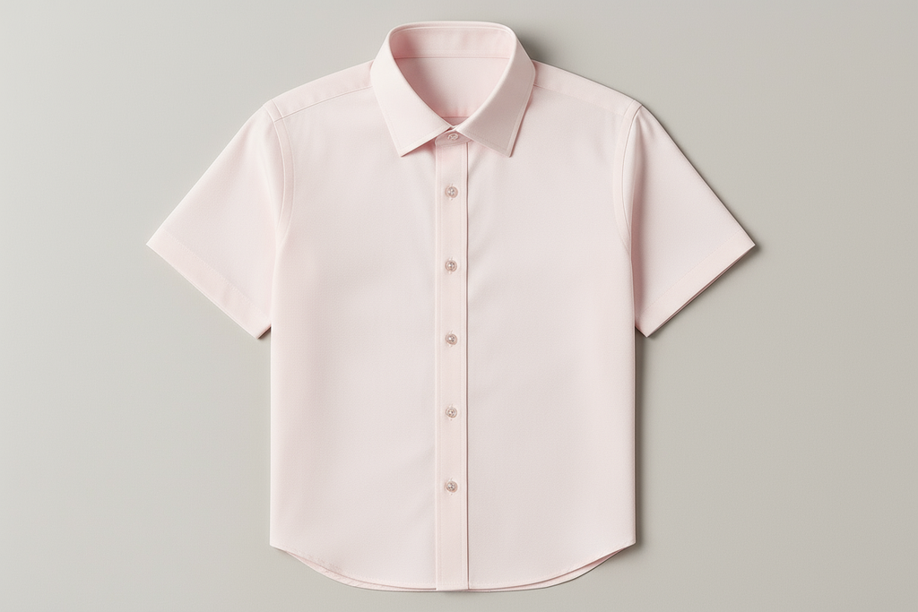Men's pink short sleeve business shirt - modern style