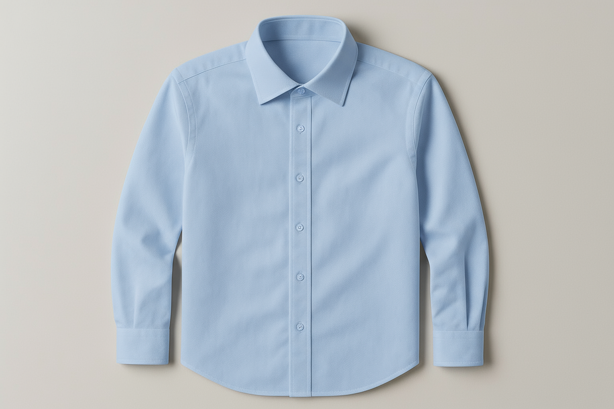 Men's light blue long sleeve dress shirt - professional business attire