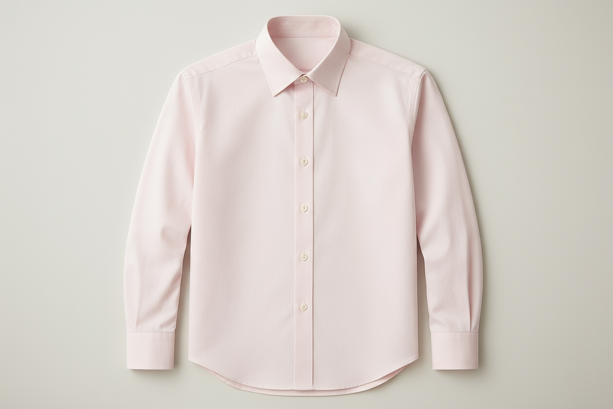 Men's light pink long sleeve dress shirt - professional business attire