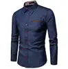 Men's Denim Shirt - Long Sleeve Casual Slim Fit Cotton Shirt