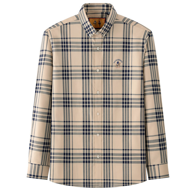 Soft cotton plaid button down men