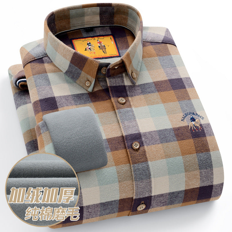 Warm winter button down shirt men