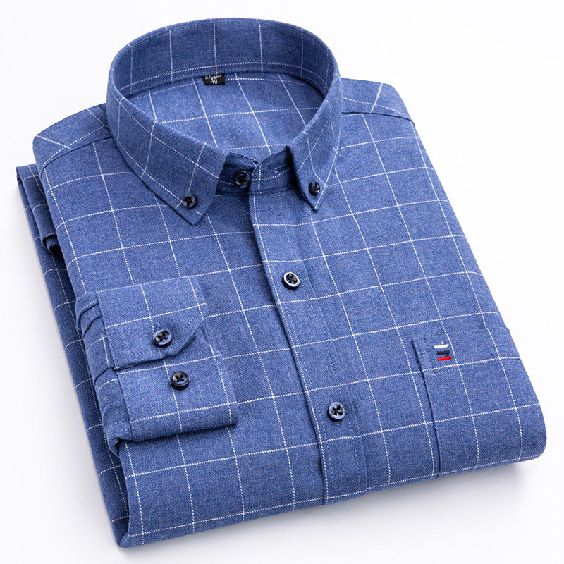 Brushed cotton dress shirt extended sizes