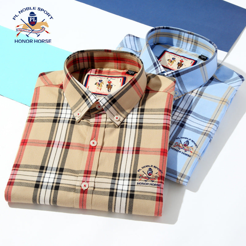 Men's Pure Cotton Long Sleeve Dress Shirt - Classic Button Down