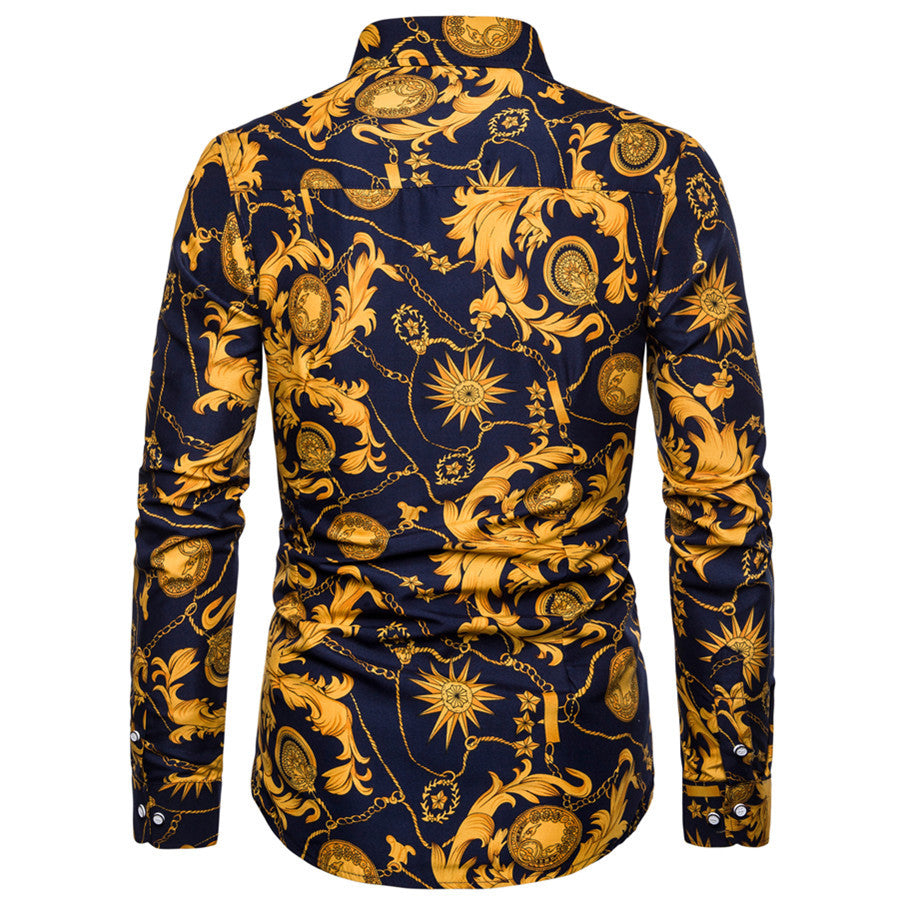 Men's Print Long Sleeve Shirt - Casual Fashion Shirt