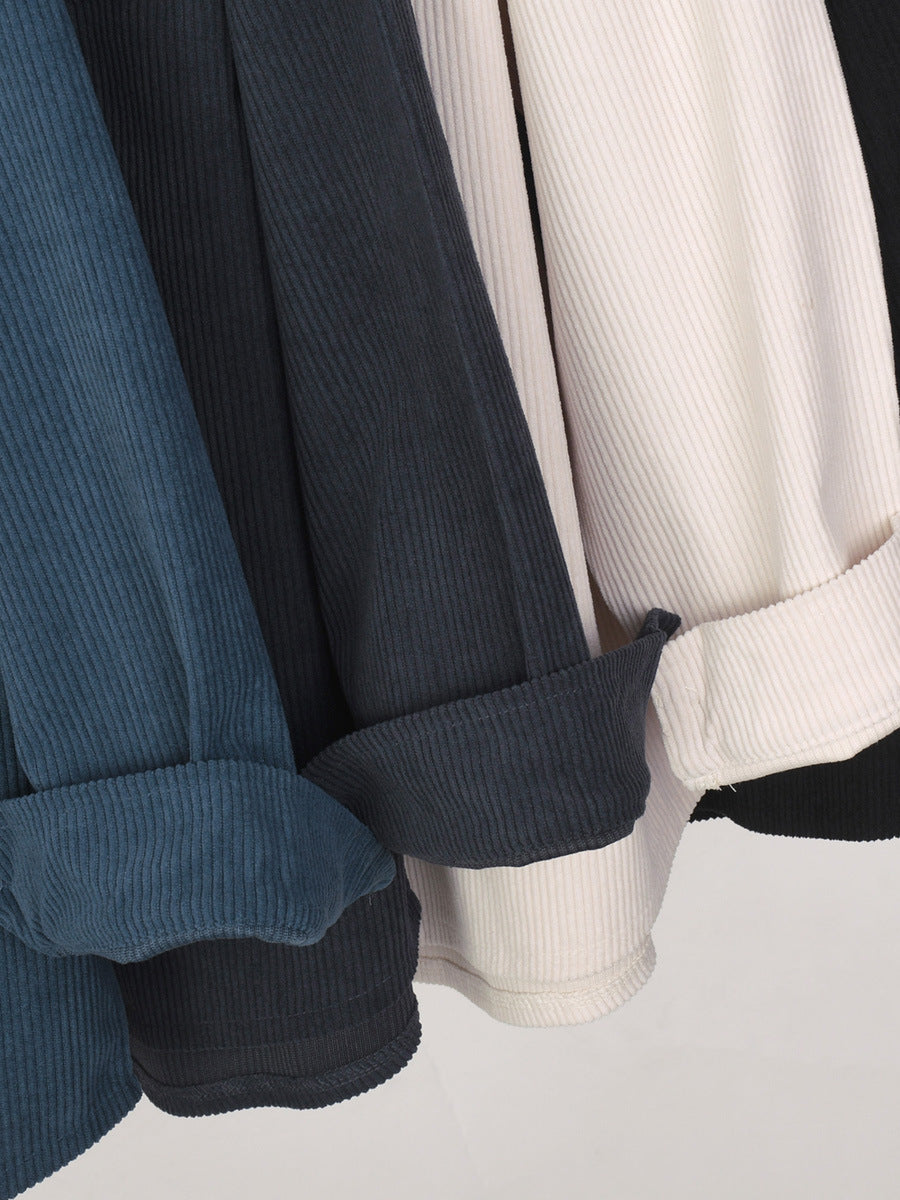 Men's Heavyweight Corduroy Shirt Jacket - 280G Relaxed Fit Long Sleeve Overshirt