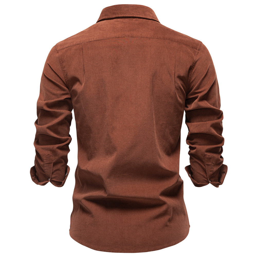 Fall winter corduroy business casual shirt