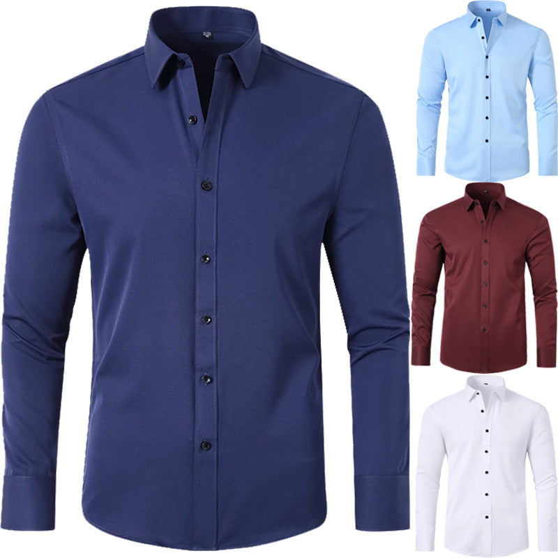 Men's Stretch Dress Shirt - Iron-Free Anti-Wrinkle Long Sleeve